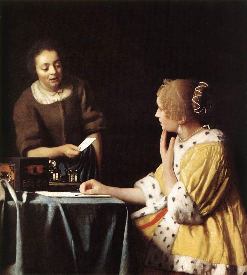 Johannes Vermeer Lady with Her Maidservant Holding a Letter